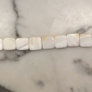 Small white square mother of pearl beads